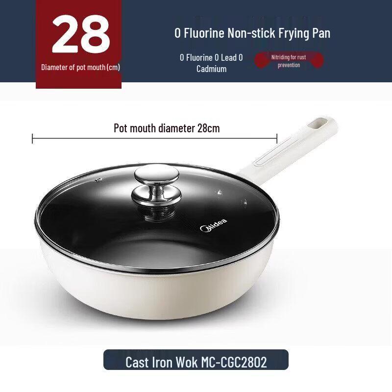 Midea 28cm Non-Stick Wok & Frying Pan Set