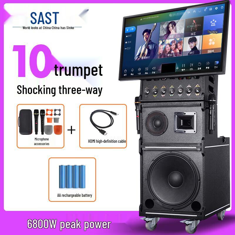 SAST Portable Karaoke System with 35-inch HD Display CN plug (adapter included) (CN version)