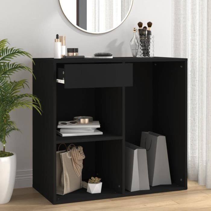 VidaXL Armoire à cosmétiques noir 80x40x75 cm bois d'ingénierie 808838