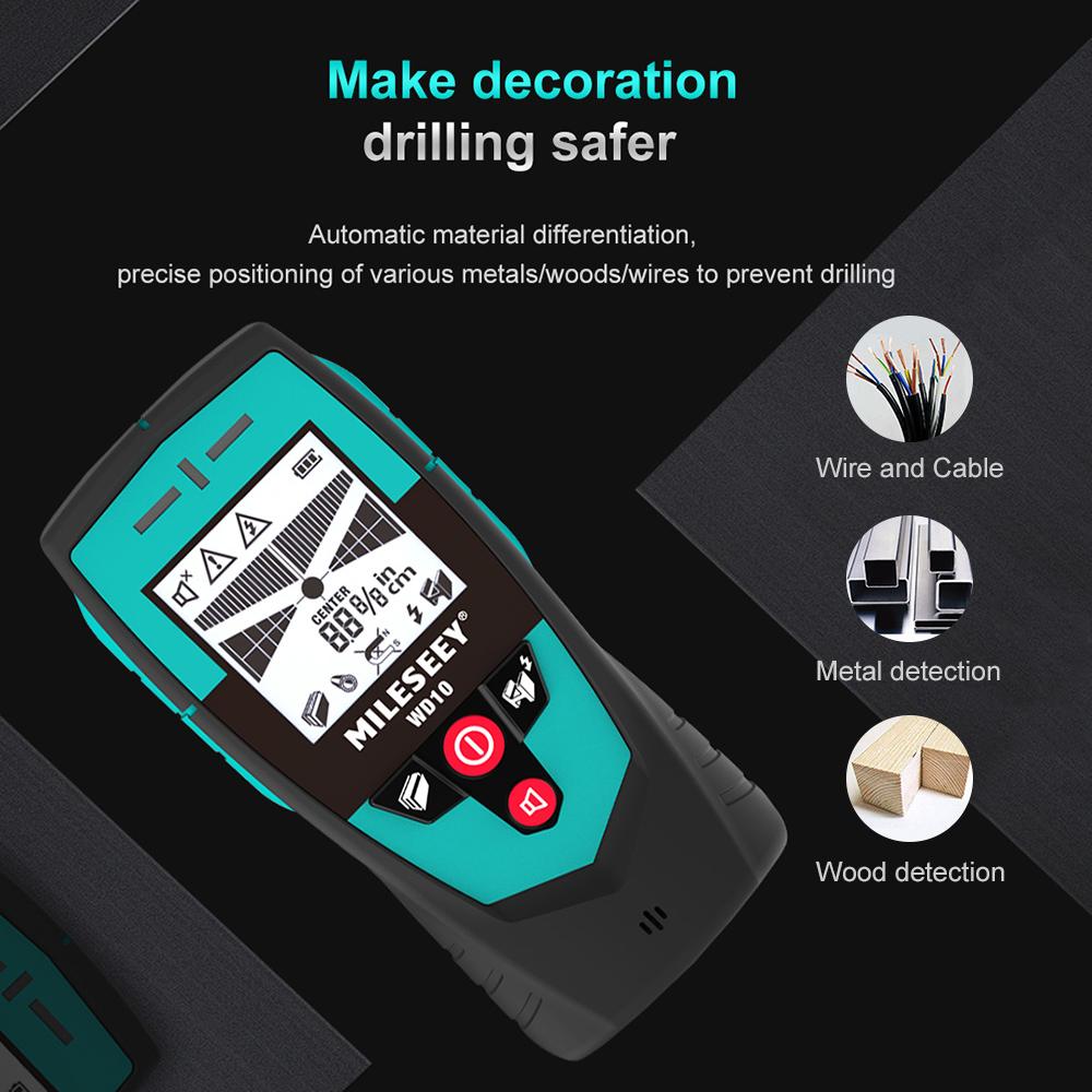 Mileseey 2.2 inch Stud Finder Wall Scanner Wire Detector Handheld Multifunction Wall Detector with Large Accurate