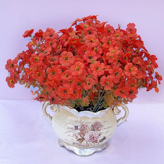 5/12Pcs Fall Artificial Violet Flower Realistic Fake Silk Flower Home