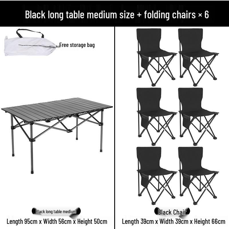 Portable Outdoor Table & Backrest Chair Set - Multifunctional, Casual, and Comfortable for Outdoors & Dorms
