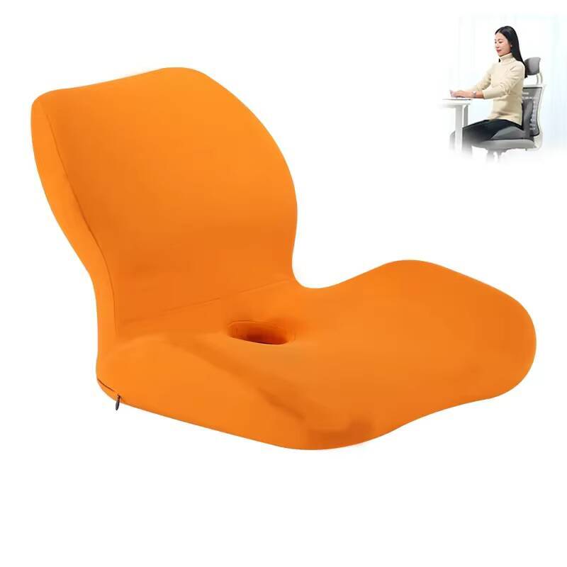 Home Office Chair Seat Cushion L-Shaped Integrated  Seat Cushion Memory Foam Seat Cushion Anti-Slip Bottom Hip Waist Support