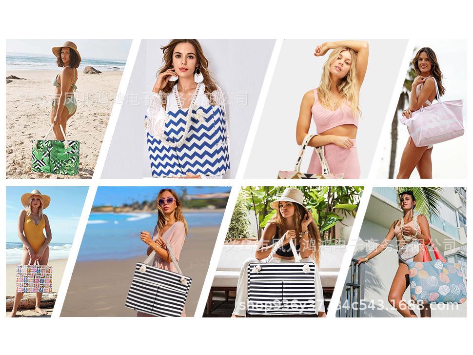 Wasserdichte Strandtasche aus Leinen mit mehreren Taschen: Klassische, vielseitige Damen-Umhängetasche