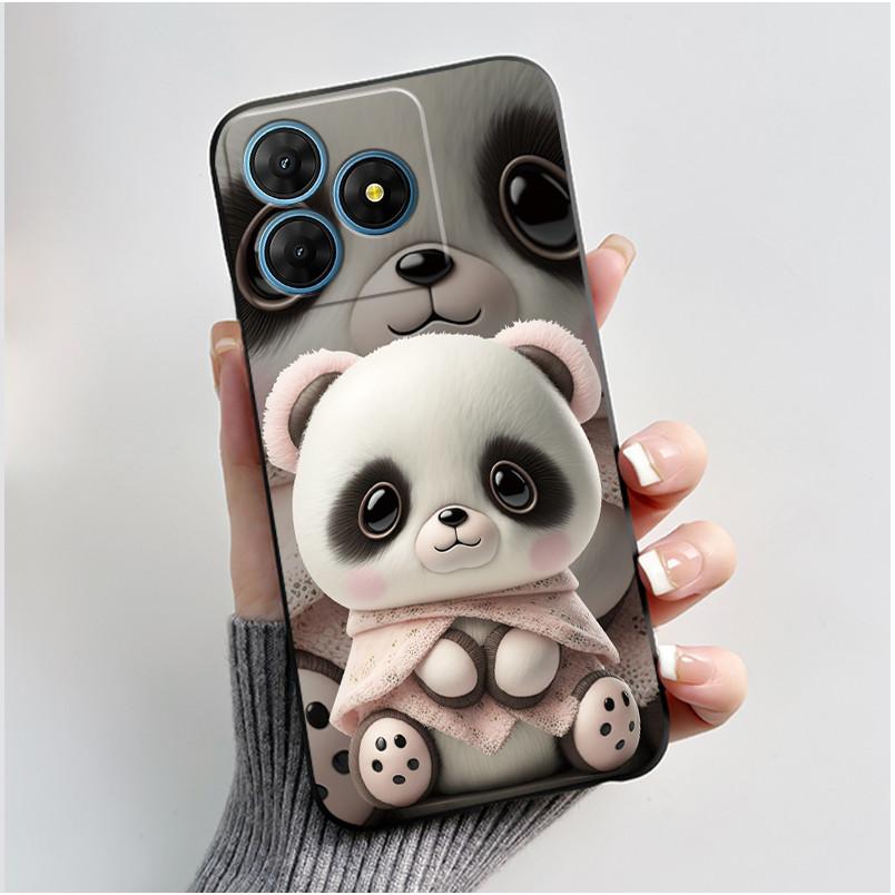 For Oscal Flat 2 2C Case Cute Love Rabbit Black Soft Silicone Protective Back Cover For Blackview Oscal Flat 2 2C Phone Cases