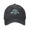 Space X Flight Starship Men Women Baseball Cap Heavy Rocket SpaceX Logo Distressed Denim Washed Hat Vintage Outdoor Soft Sun Cap
