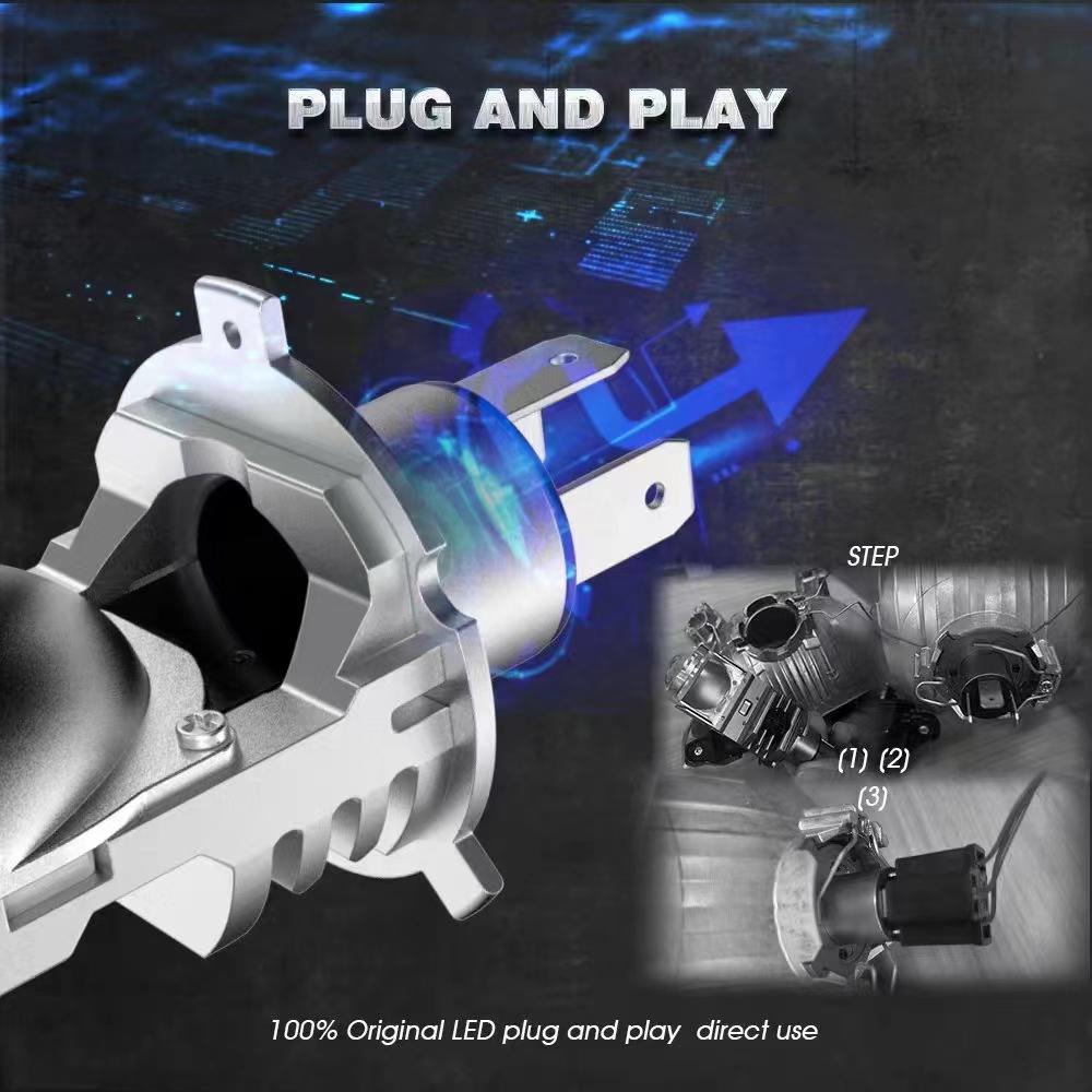 F40B H4 LED Linse Mini H4 Linsen für Scheinwerfer Bi-LED Projektorlinse Scheinwerferlampe Eisbirne Fern- und Abblendlicht für Auto Motorrad Nachrüstung