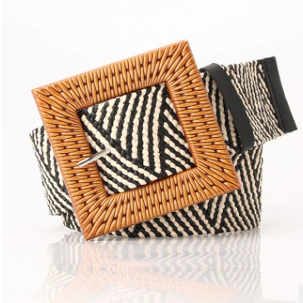 Ceinture Tressée Bohème en Paille Ceinture de Taille Style Ethnique Colorée Ceinture Style Bohème Décorative pour Jeans