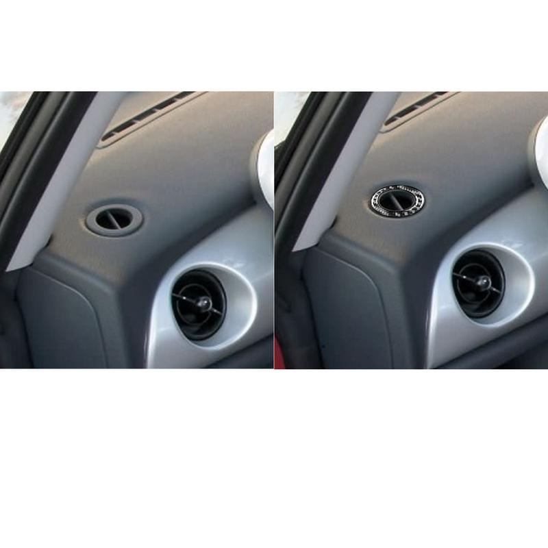 For Mini Cooper Hatch One R50 R53 2002-2004 Carbon Fiber Dashboard Both Side Defogging Air Outlet Ring Trim Car Interior Sticker