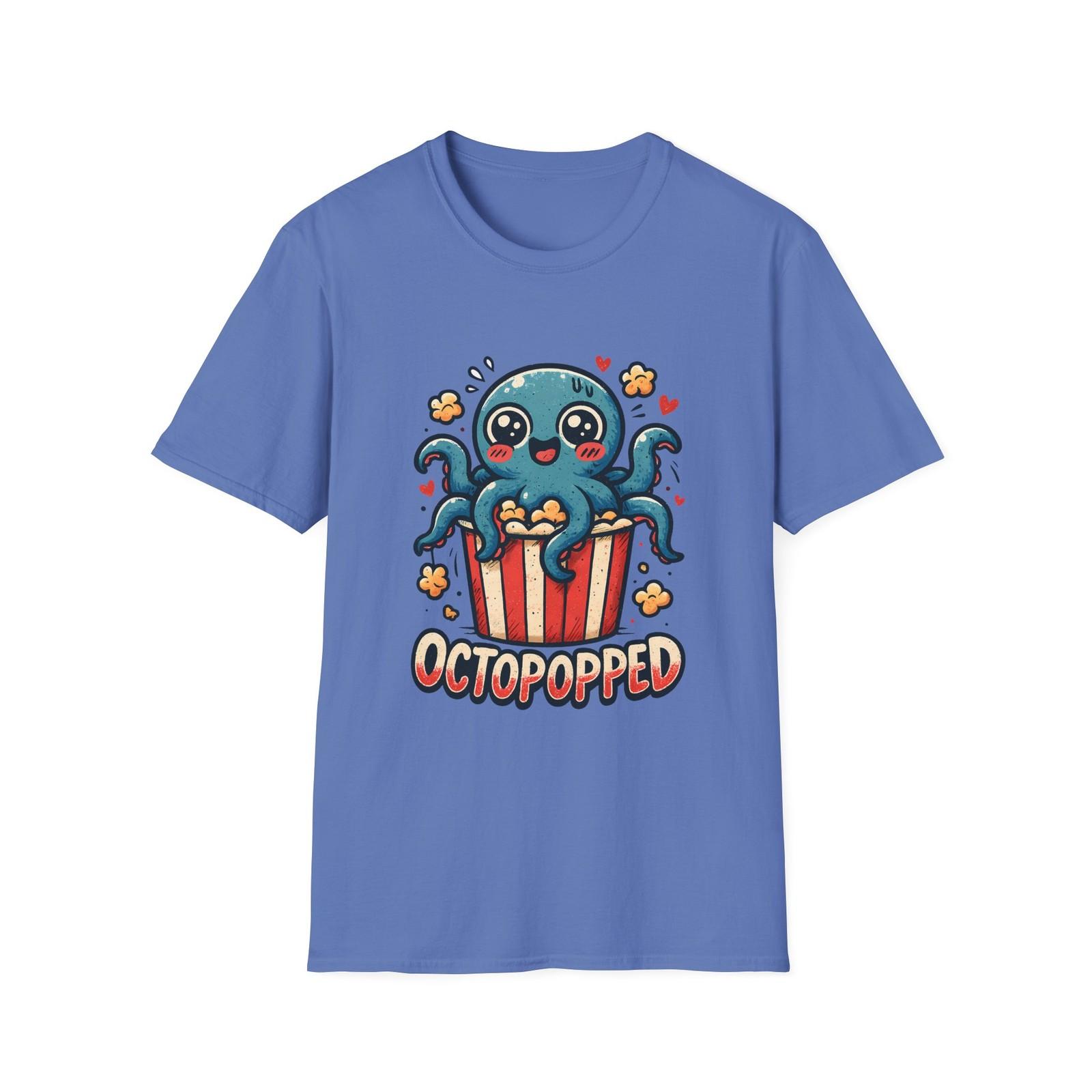 Unisex Softstyle T-Shirt Mens Womens Tees Top Octopus Popcorn Bucket Funny Movie Night Graphic M