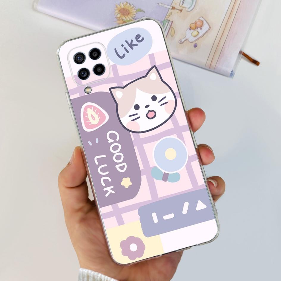 For Samsung M32 Case Galaxy M32 SM-M325F Cover Cute Fashion Flower Cartoon Soft Cases For Samsung M22 F22 M52 5G SM-M526B Bumper