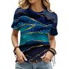 Women's Summer Fashion and Casual Outdoor Wear Graphic T-shirt, Casual Short-sleeved Crew Neck Top