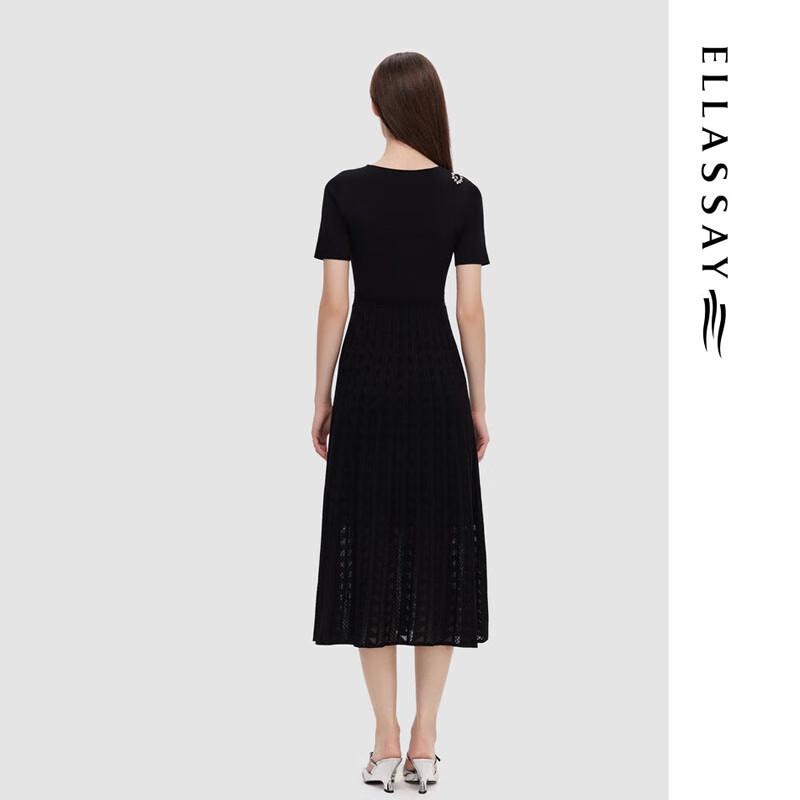 ELLASSAY Women's Hollow Knit Midi Dress