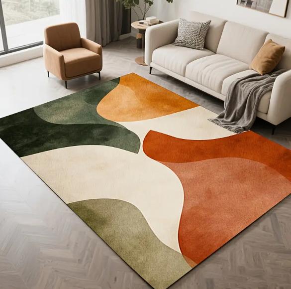 Modern Living Room Floor Mat Simple Lines and Printed Soft Bedrooms Suitable for Living Rooms Terraces Offices Kitchen Floors