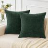 Chenille Kissenbezüge 45x45 cm Weich Dunkelgrün Dekorative Zierkissenbezüge Quadratische Kissenhüllen Unifarbene Kissenbezüge für Sofa
