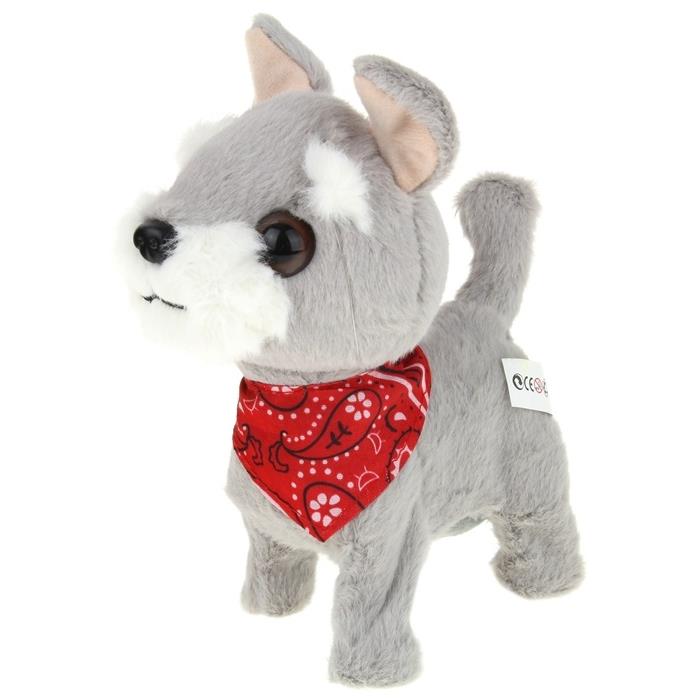 Interactive Dog on a Leash Mascot Schnauzer Walks and Barks