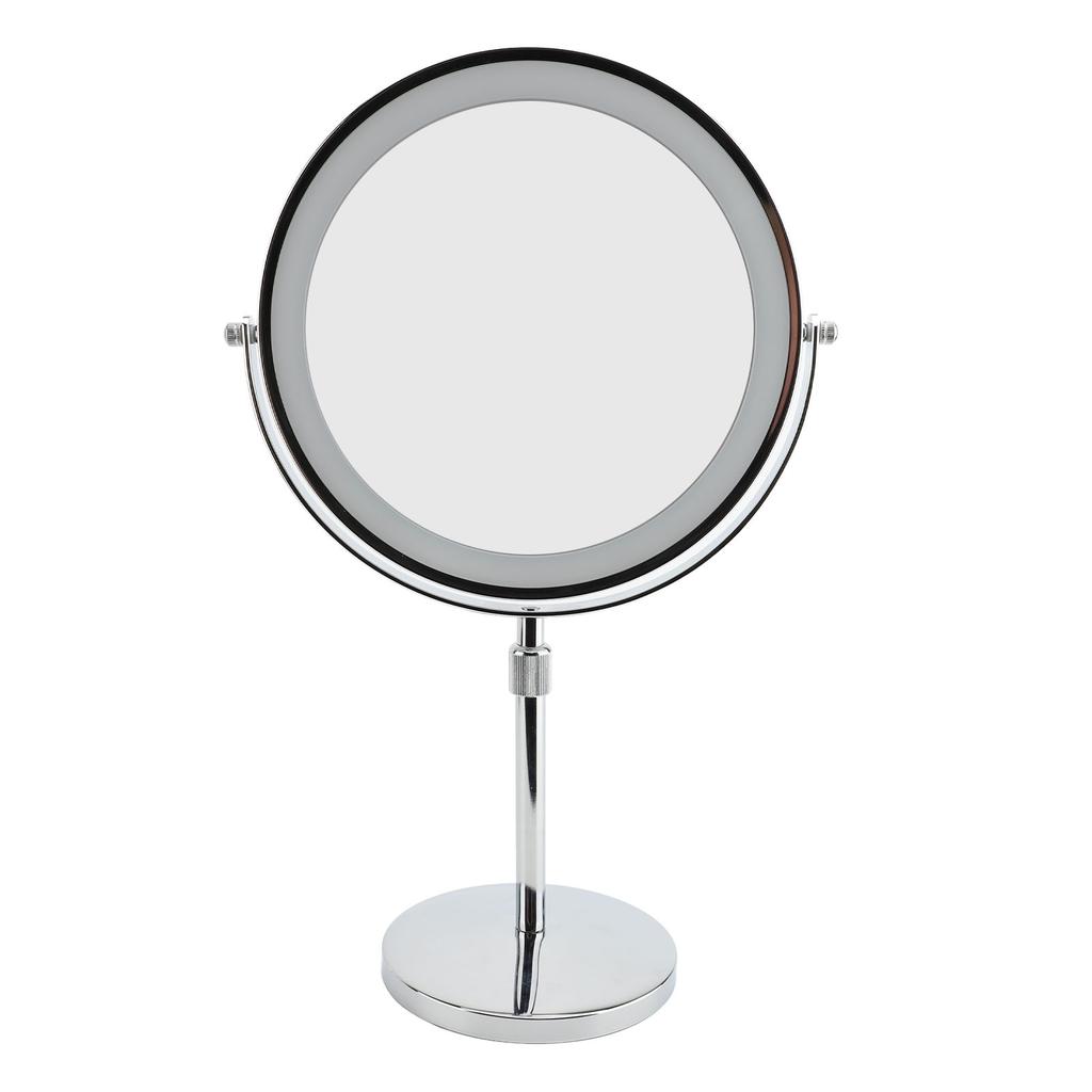 Lighted Makeup Mirror 22cm Adjustable Height Double Sided Magnifying Vanity Mirror with 3 Color LED