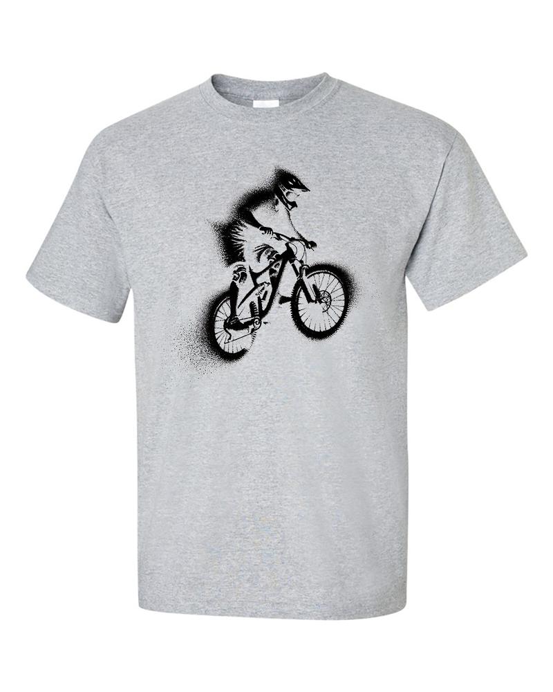 Particle Dot Stencil Mountain Bike Biking Biker MTB Road Cyclist Bicycle TShirt