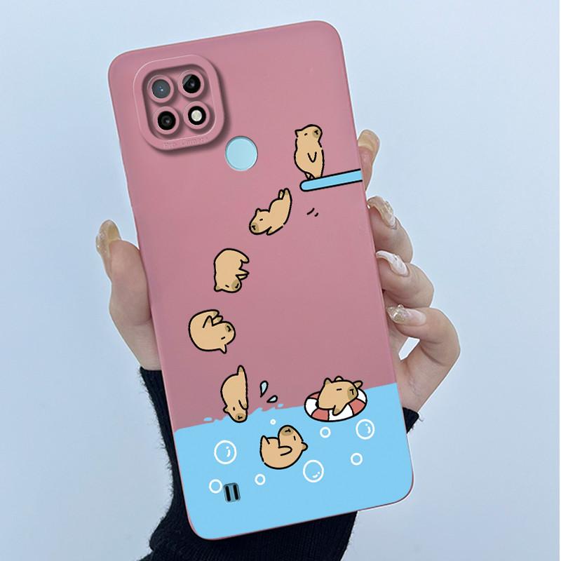 For Realme C21 RMX3201 / C21Y RMX3261 RMX3263 C25Y Phone Case Coque Soft Silicone Sweet Painted Girls Lovely Printed Back Cover