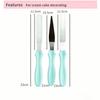3PCS Stainless Steel Cake Cream Spatulas Different Blade Shapes Angled Rounded Blade Tips Baking Spatulas Set Ergonomic Handles