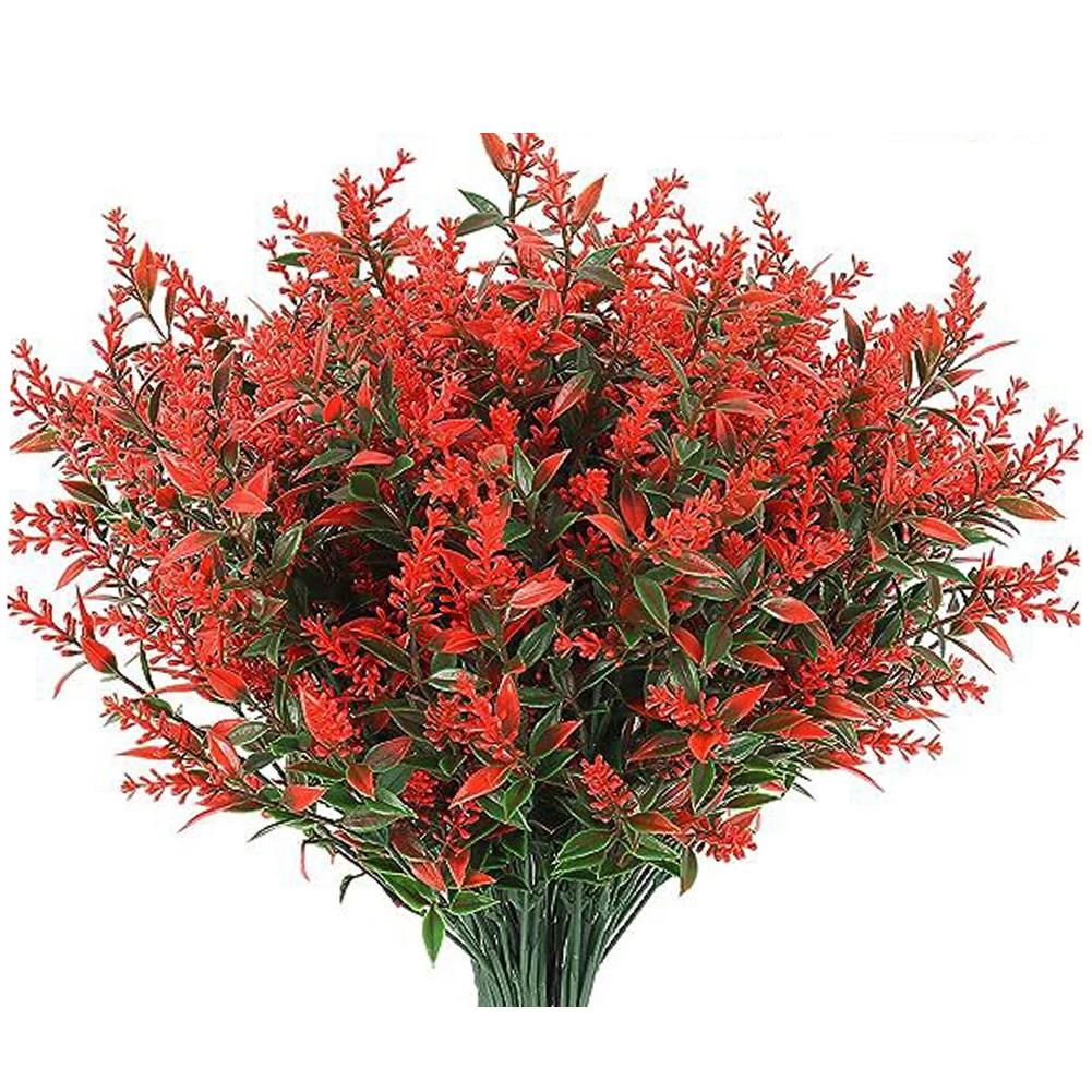 8 Bundles of Lifelike Artificial Flowers for Outdoor Home Garden Decor Vibrant Faux Plants for Patios and Walkways