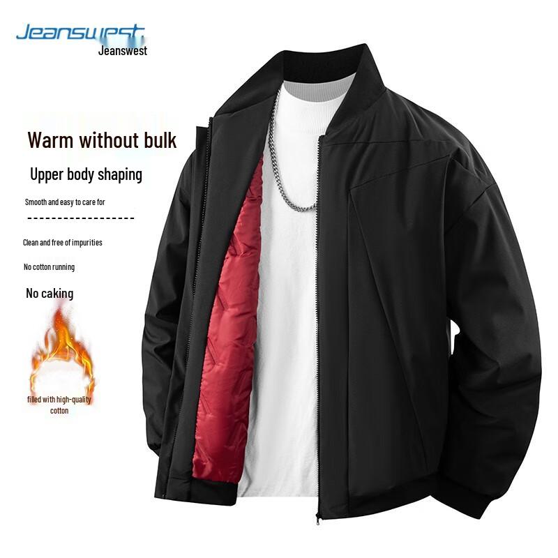 Jeanswest Men's American Style Baseball Collar Padded Jacket