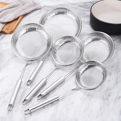 Kitchen Supplies Stainless Steel Colander Thickened Mesh Filter Spoon Frying Draining Colander Kitchen Colander Filter Spoon