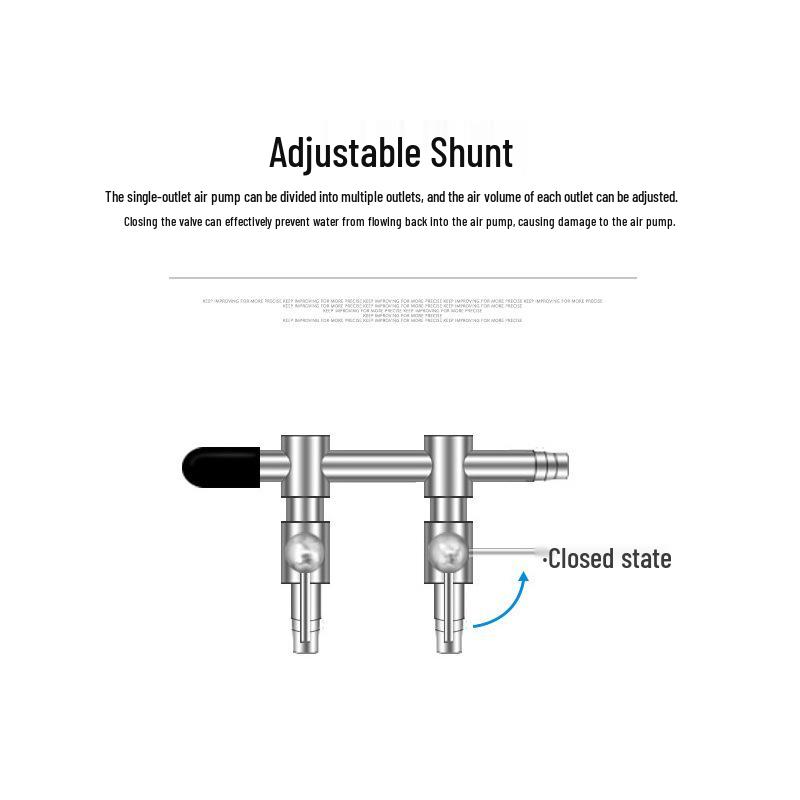 Stainless Steel Aquarium Oxygen Flow Control Valve Splitter