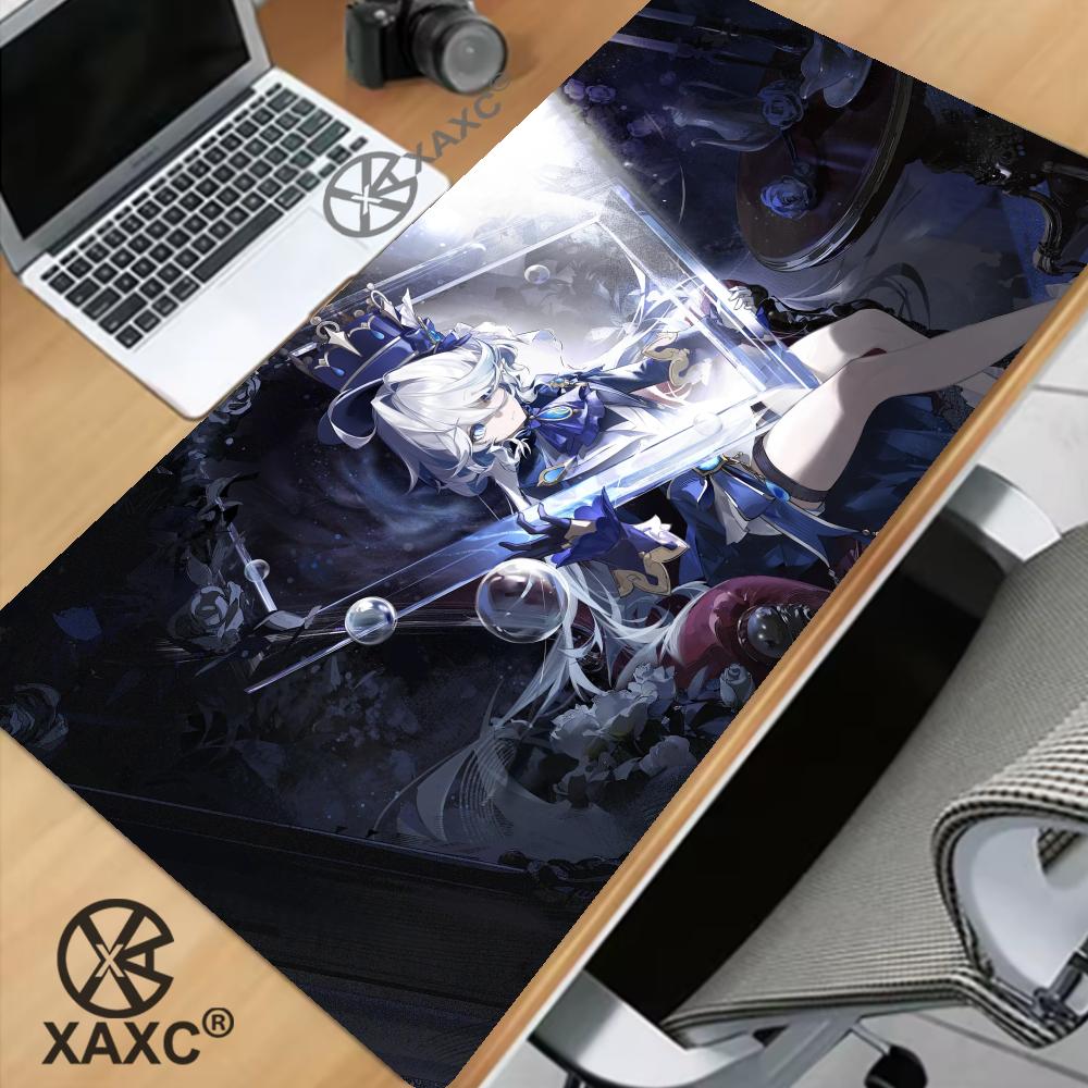 Anime Gaming Furina Focalors Mouse Pad Genshin Impact Large Xxl Xaxccomputer Keyboard Padding Genshin Accessories Desk Mat