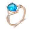 Shiny Blue Water Drop Zircon Ring For Women Silver Color Fine Jewelry Party Wedding Ring Gift