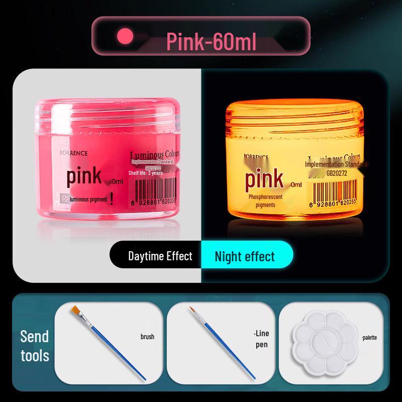 Glow-in-the-Dark Fluorescent Pigment Set for Kids - Perfect for DIY Clothes, Shoes, Plaster Dolls, and Hand-Painted Crafts!