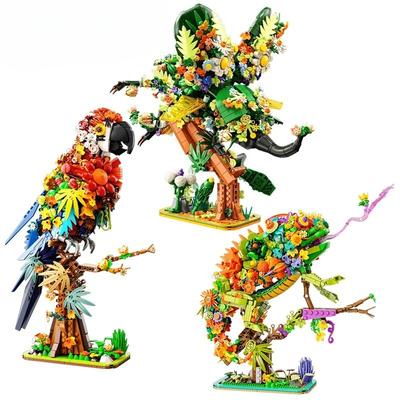 MOC Animals Rhinoceros Beetle Building Blocks Set Artificial Among Chameleon Unicorn Parrot Bird Insect Bricks Toy Children Gift