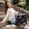 Halloween Pumpkin Bat Pattern Tote Bag Fashion Portable Daily Use Handbag 