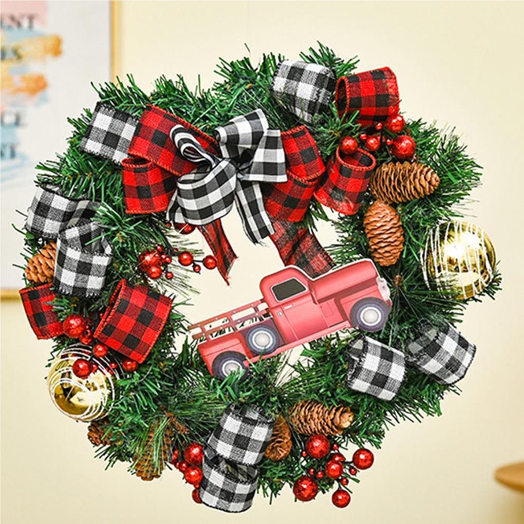 Christmas Wreath Ornaments Interesting Window Door DIY Scene Layout Simulation Pine Hanging Decoration Holiday Pendant Prop