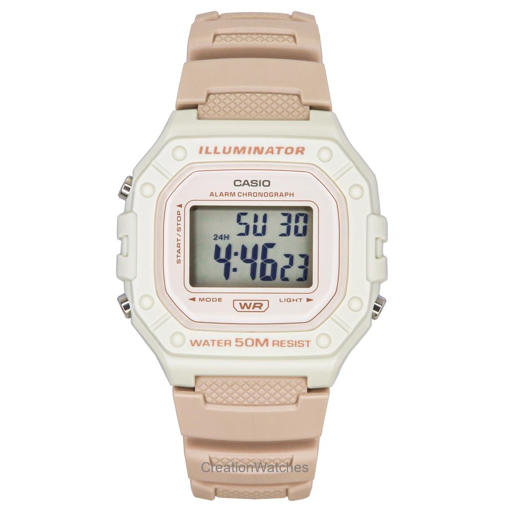 

Casio POP Цифровой ремешок из смолы Кварцевые W-218HC-4A2V Часы унисекс розовый