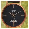 Casio STANDARD series 50M waterproof depth casual quartz movement leather strap Japanese and Korean watch men's watch black dial MTP-B100RL-1EVDF