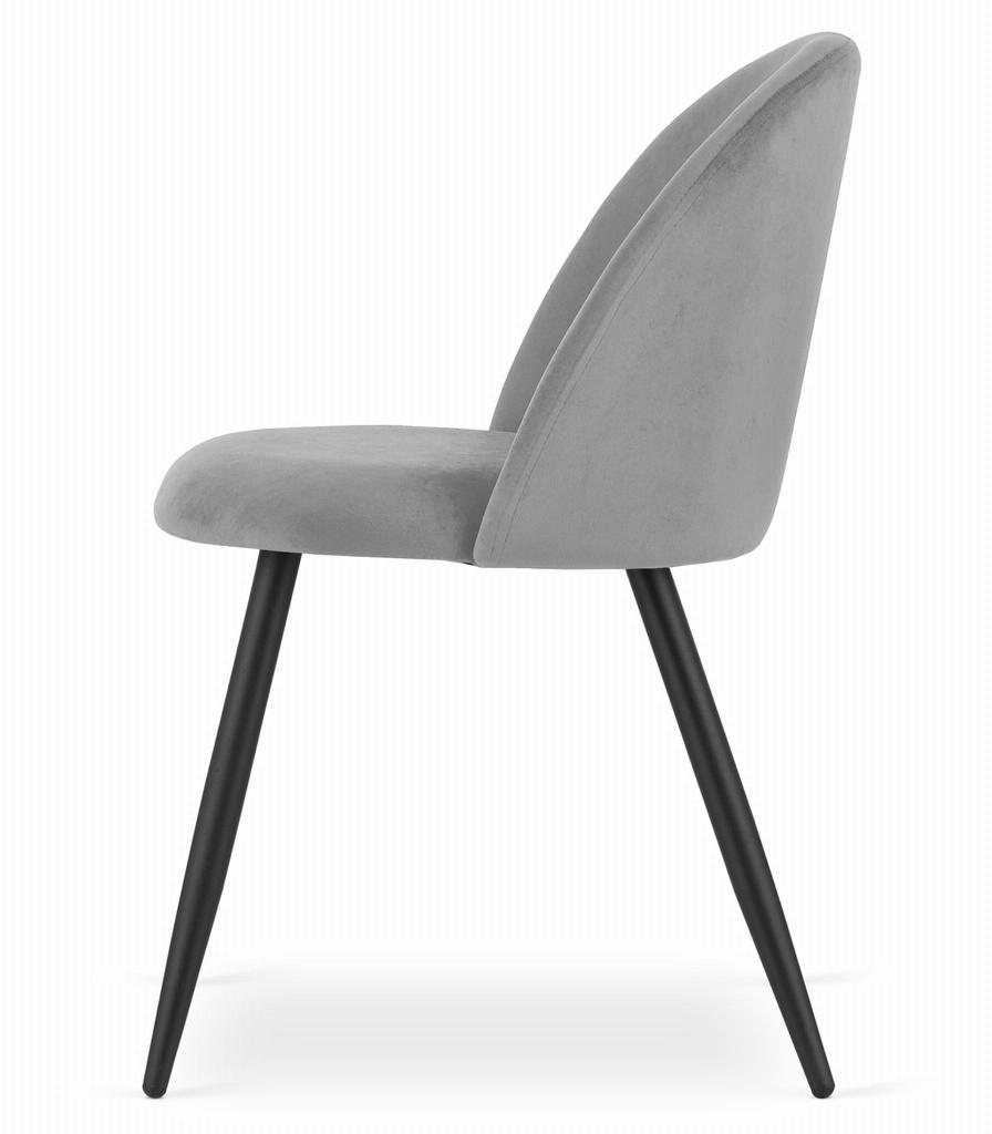 BELLO Chair - Light Gray Velvet / Black Legs X 1