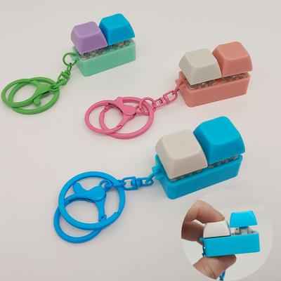 Pop Fidget Keychains Blue-Stress Relief Toys For Adults Desk Accessories Keychain With Rubber Bands