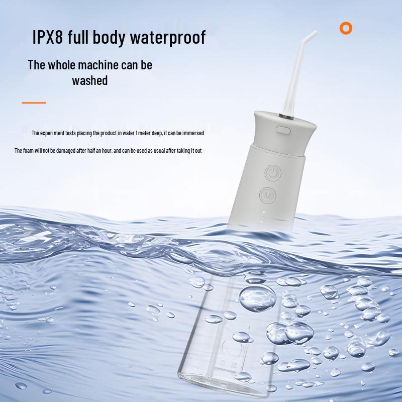 

Portable Dental Water Flosser for Calculus Removal and Teeth Cleaning with Battery-Powered Oral Care Scaler Black with 2 Nozzles