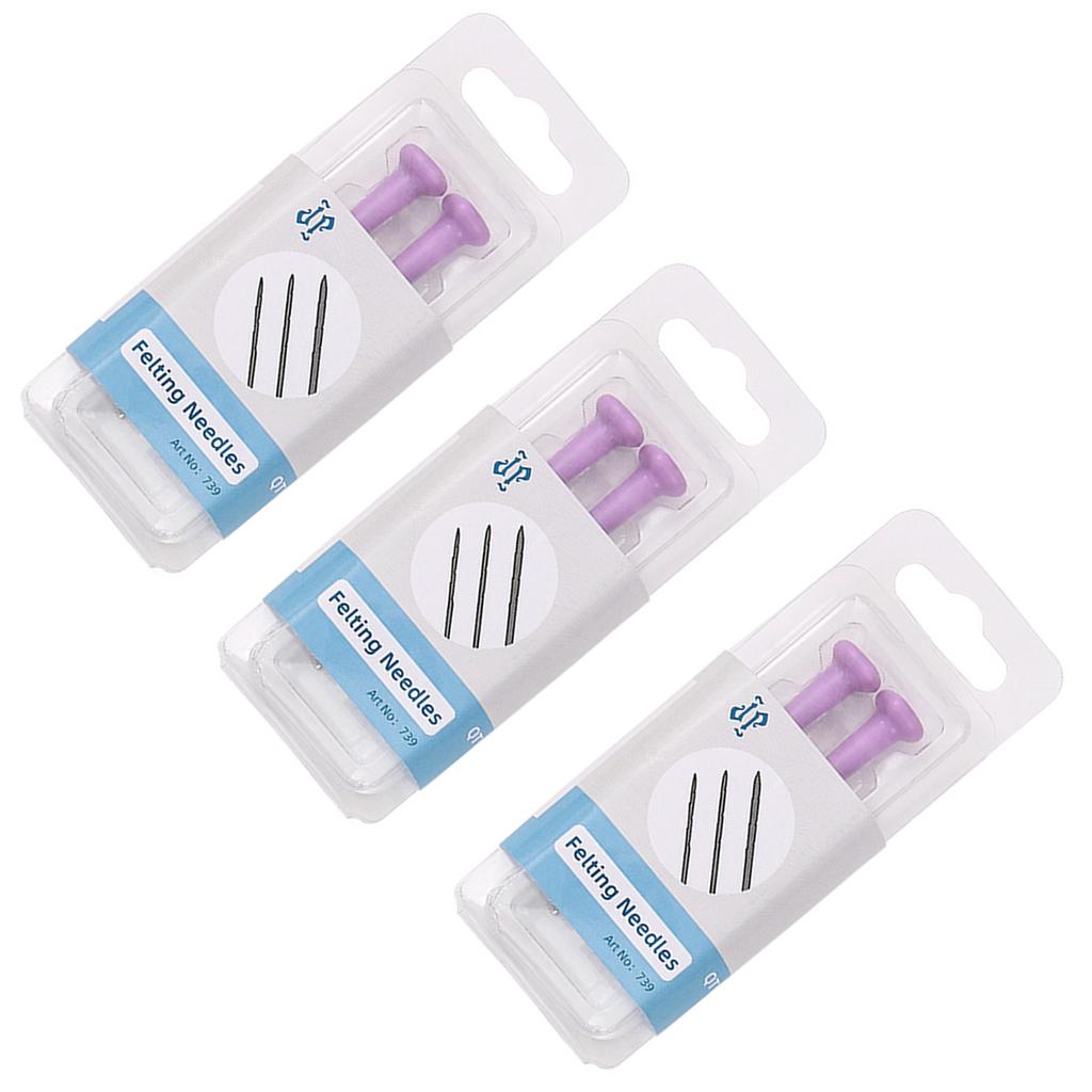 6Pcs Wool Felting Needle with Ergonomic Grip Beginner Wool Felt Needle Set Wool Felting Supply Needle Felting Tool