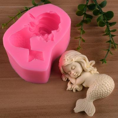 3D Mermaid Silicone Decoration Handmade Soap Candle Stone Mold Cake Decoration Tools ARI