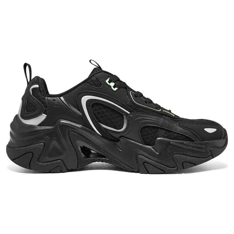 Skechers Stamina V3 Mecha Shoes 3 Mesh Dazzling Cushioning Low Top Chunky Sneakers Men's Black (Unisex) Chunky Sneakers 894190 BKLM