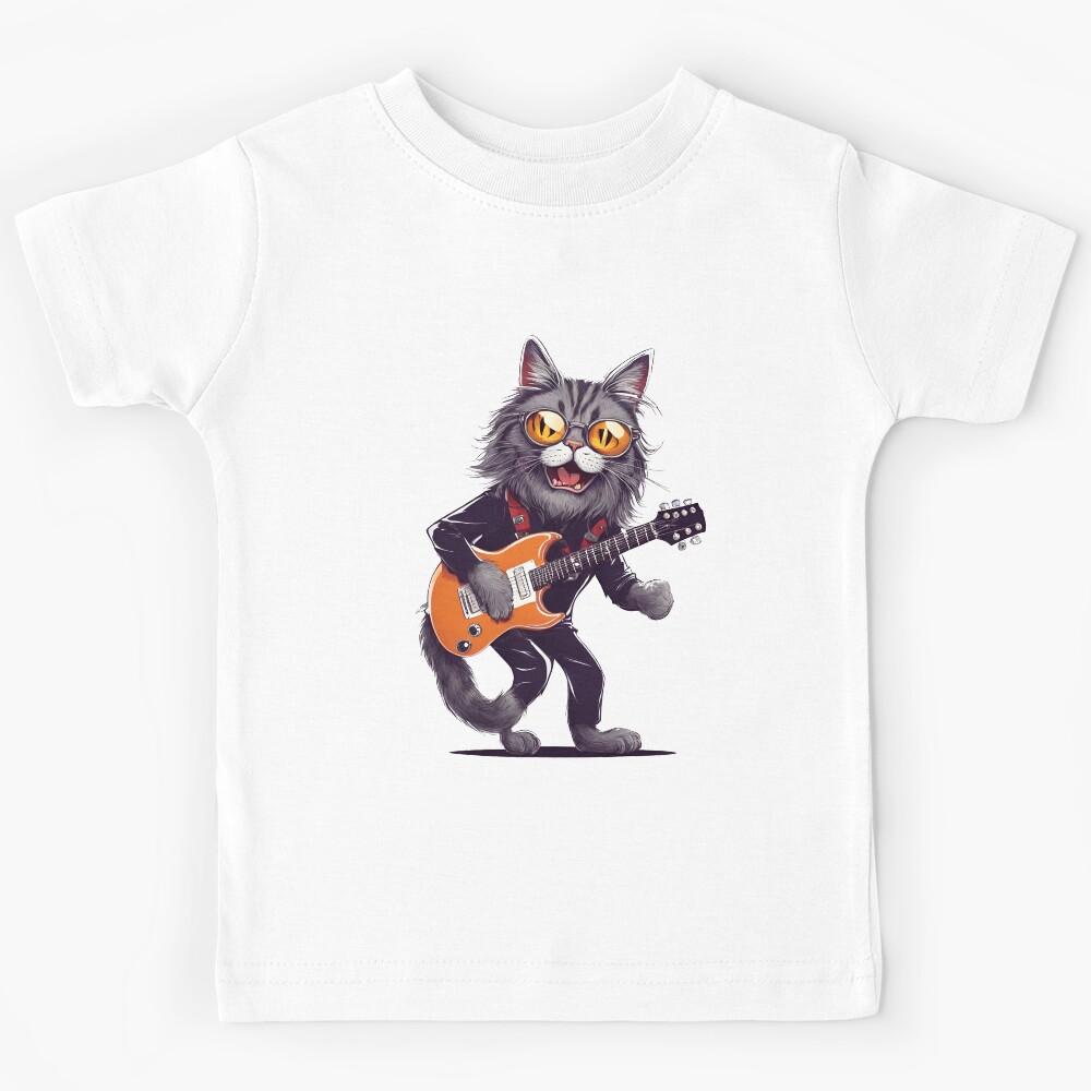 Cat playing the guitar Kids T-Shirt 160