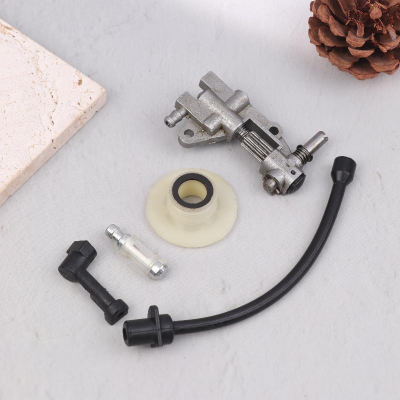 5Pc Oil Pump Filter Pipe Hose Line Oil Nozzle Turbine Kit For 4500 5200 5800 45Cc 52Cc 58Cc Gasoline Chainsaw Spare Parts