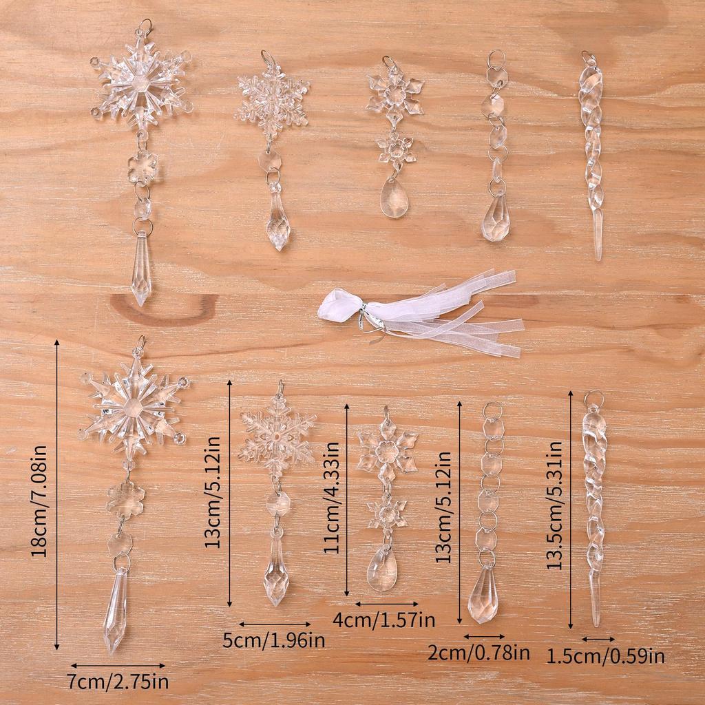 Haobei Acrylic Snowflake Icicle Christmas Decoration