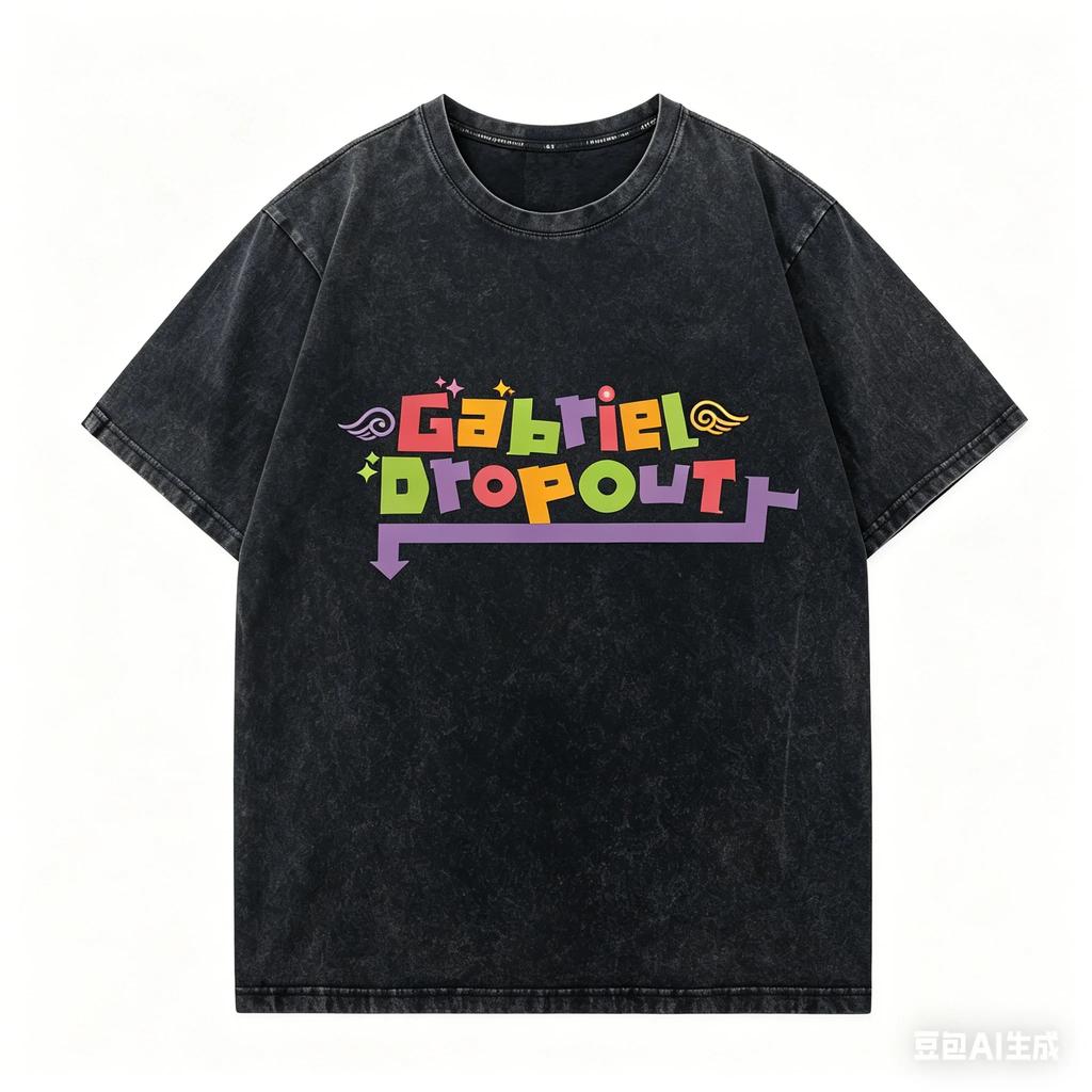 Stylish Washed Black Oversized T-Shirt with Cute Blonde Anime Girl Birthday Graphic Print T-shirt