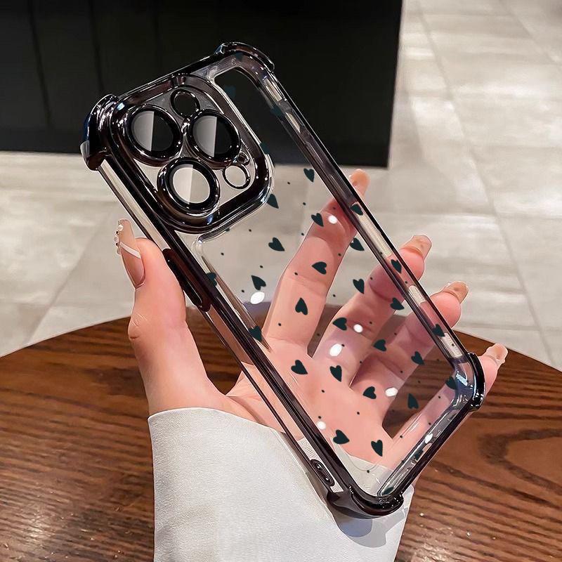 Case For Redmi Note 15 4G Pro 5G Plus 14 13 Pro 5G 12 PRO Plating Little Love Heart Soft Cute Shockproof Transparent Cover