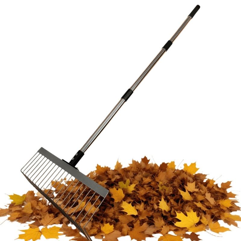 Durability Metal Rakes Ergonomic Grip For Gardening Lawn Maintenance Pet Waste Removal And Hard Debris Collection