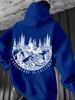 Attractive Kids Hip Hop Sports Hooded Sweatshirt, vivid mountain tree print, comfortable loose silhouette for boys girls casual sports.