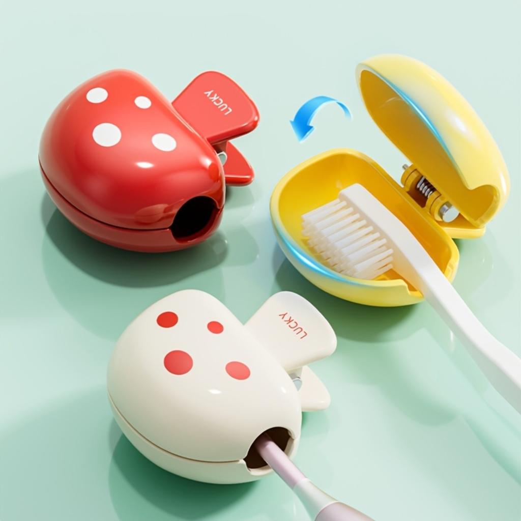 Mushroom Toothbrush Cover Transparent Travel Toothbrush Protector with ABS Material for Home Travel